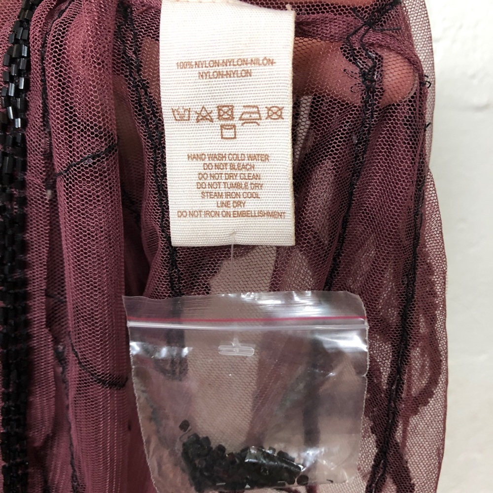 FREE PEOPLE | NWT Intimately Sheer Beaded Dress L - Picture 5 of 7